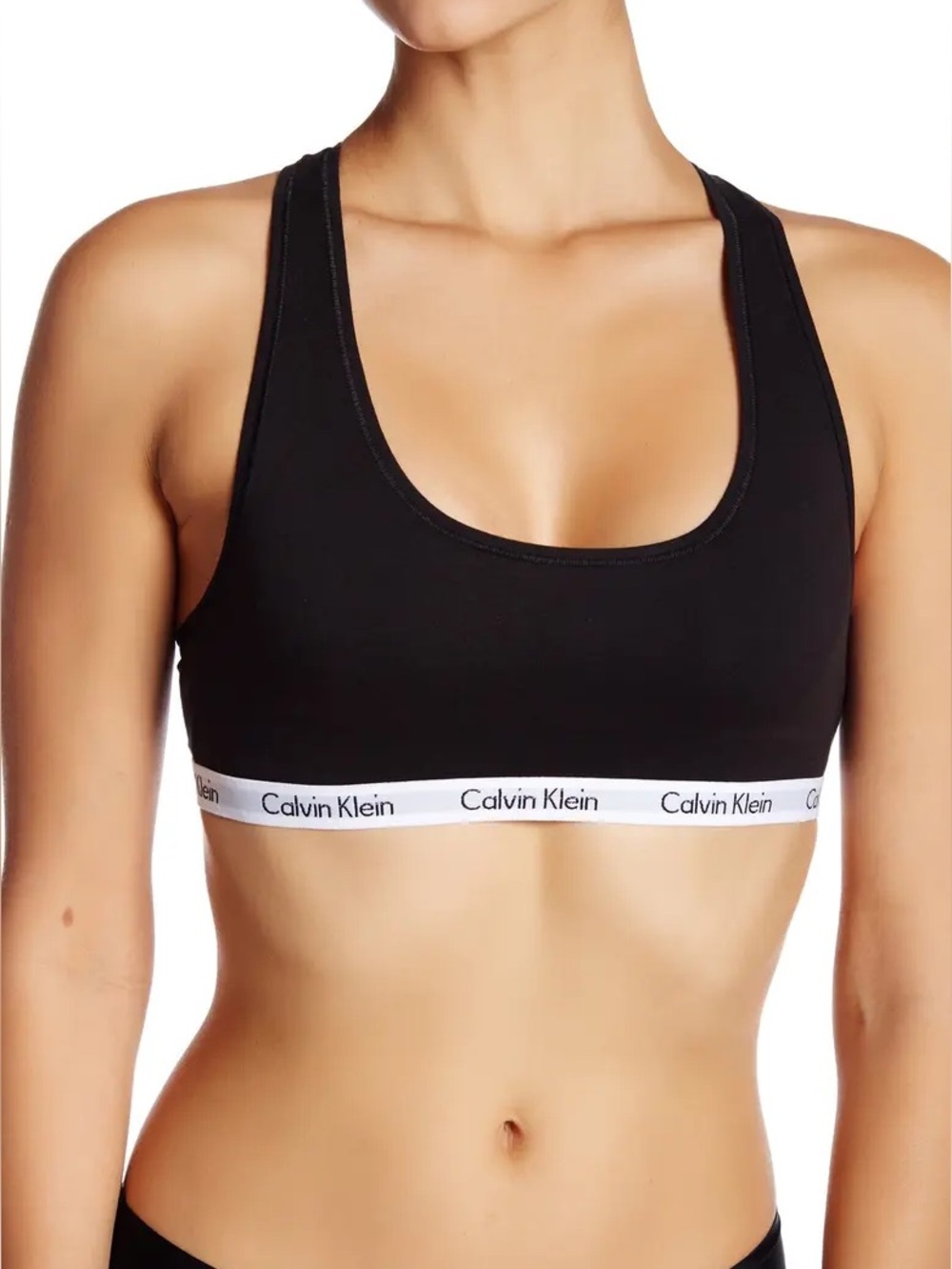 Calvin Klein Black Bralette with White Logo Band